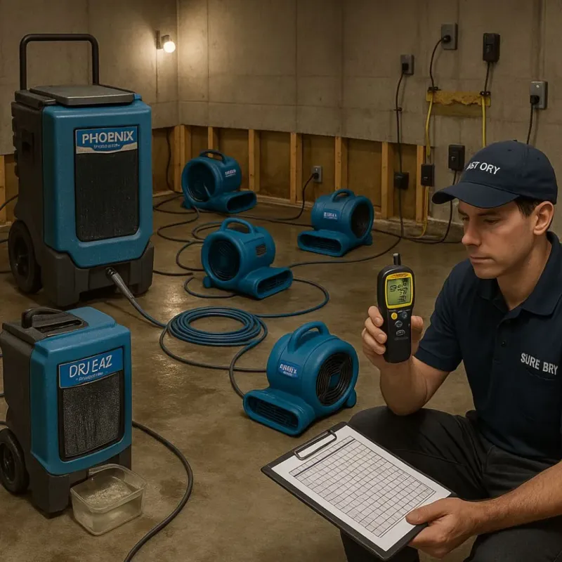 Structural Drying and Dehumidification process in Mount Ida, AR
